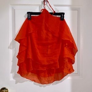 Orange Flowy Halter Top